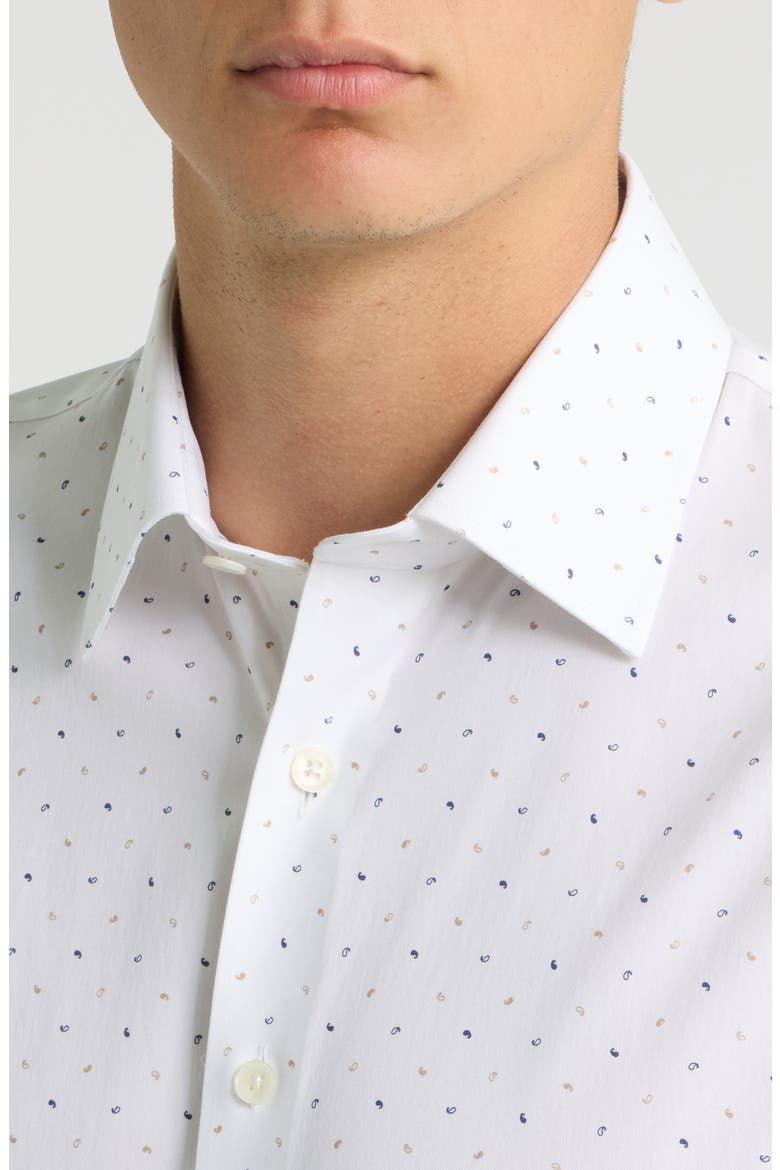 Paisley Performance Trim Fit Dress Shirt, Alternate, color, WHITE SORVINO PAISLEY