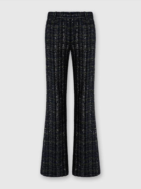 Men's Tailored Check And Wave Pattern Trousers
