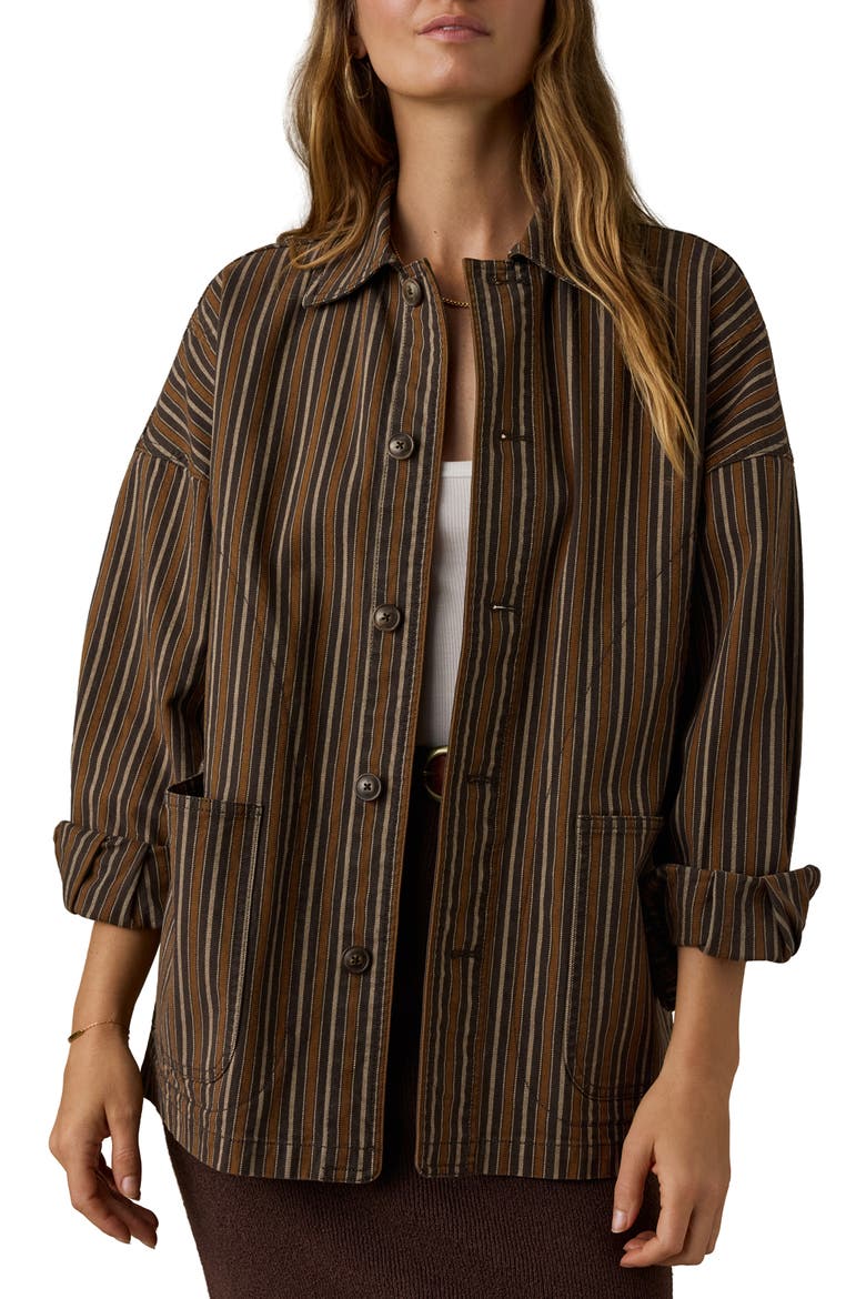 Tide Stretch Organic Cotton Twill Chore Jacket, Main, color, MAPLE COVE STRIPE