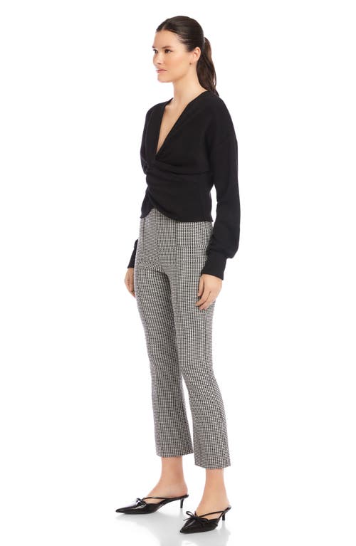 Fifteen Twenty Krista Front Twist Knit Top In Black