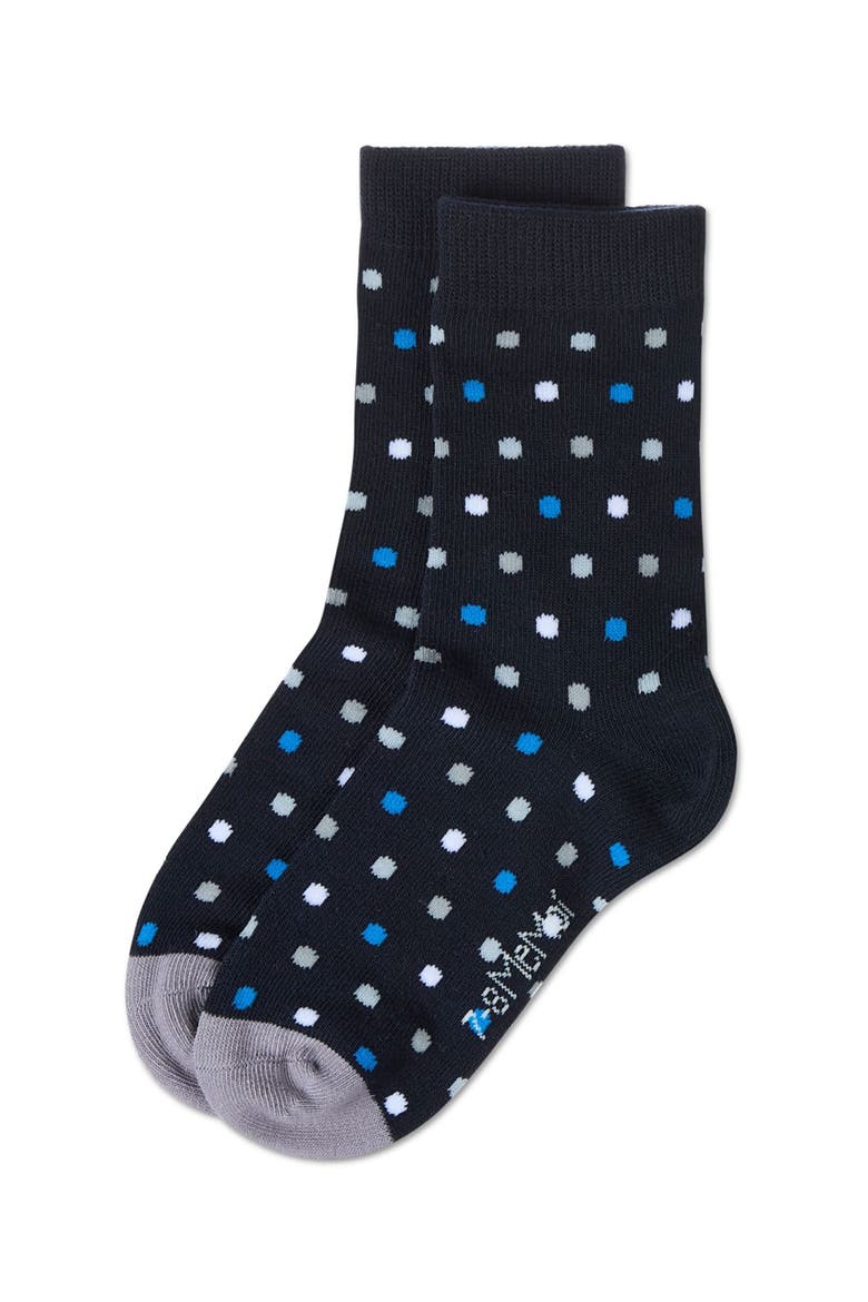 Colorful Dot-Patterned Crew Sock, Alternate, color, Navy