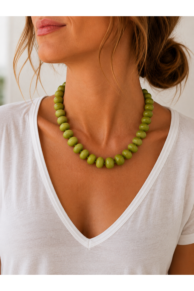Olive Grove Necklace, Alternate, color, Green