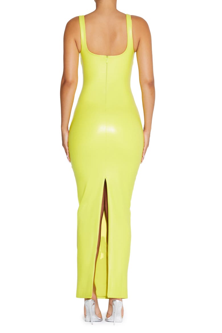 Faux Leather Tank Maxi Dress, Alternate, color, CHARTREUSE