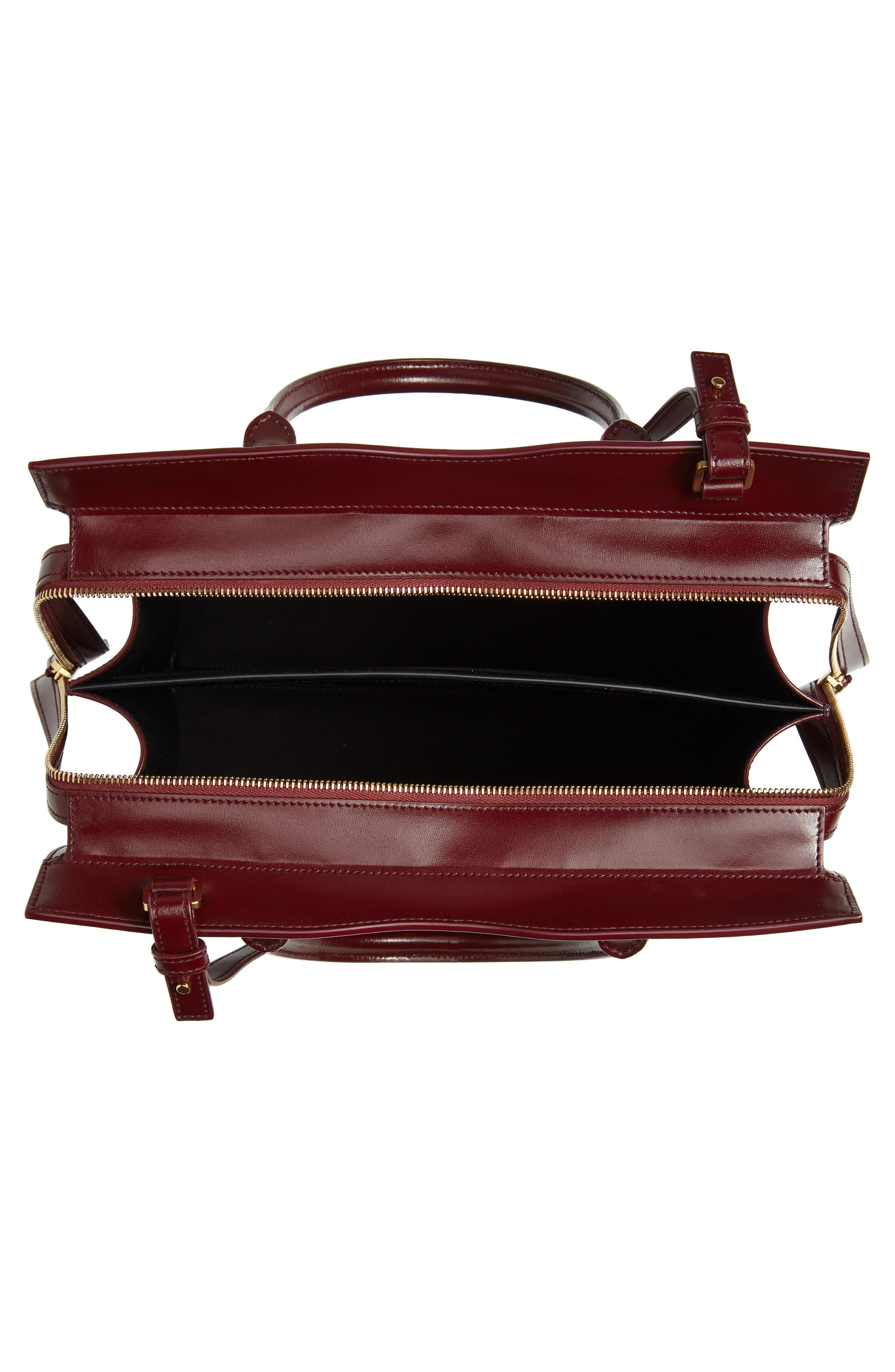 Saint Laurent Medium Uptown Cabas Leather Satchel, Alternate, color, 