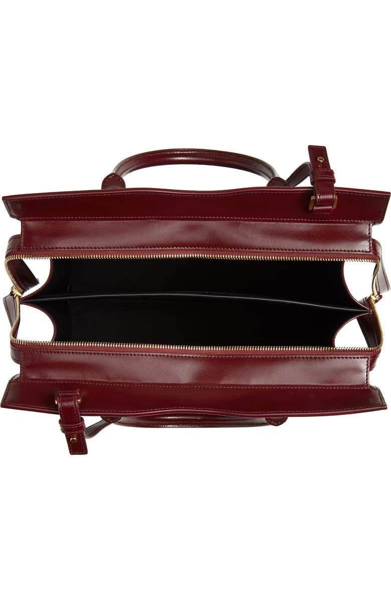 Saint Laurent Medium Uptown Cabas Leather Satchel, Alternate, color,