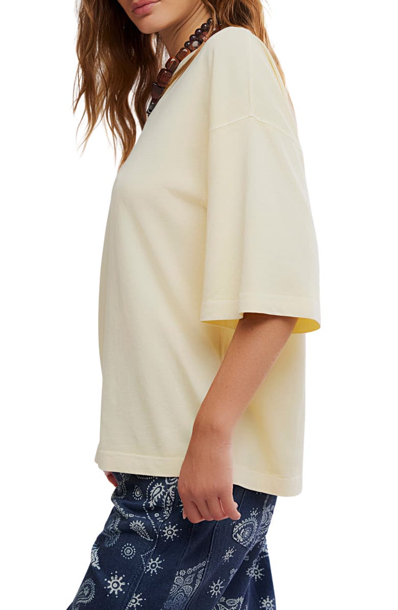 Free People WTF Perfect Oversize Cotton T-Shirt, Alternate, color, Perfect Flan