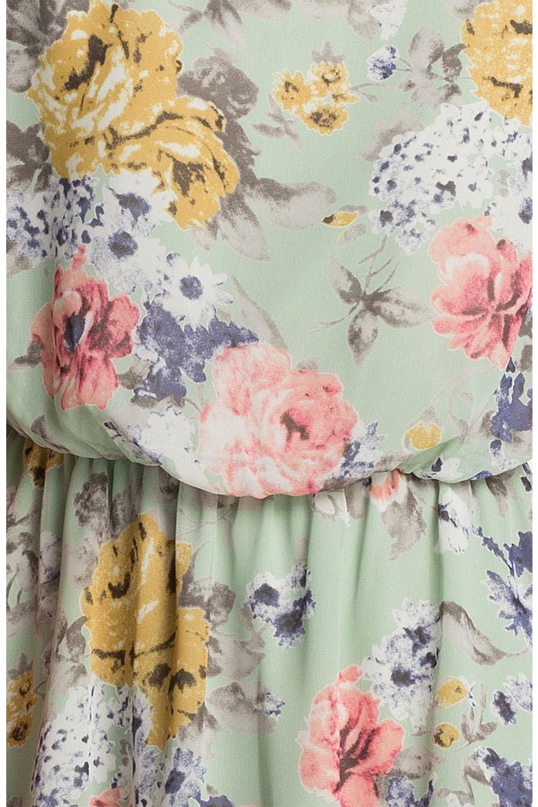 Dakota' Chiffon Dress, Alternate, color, MINT FLORAL