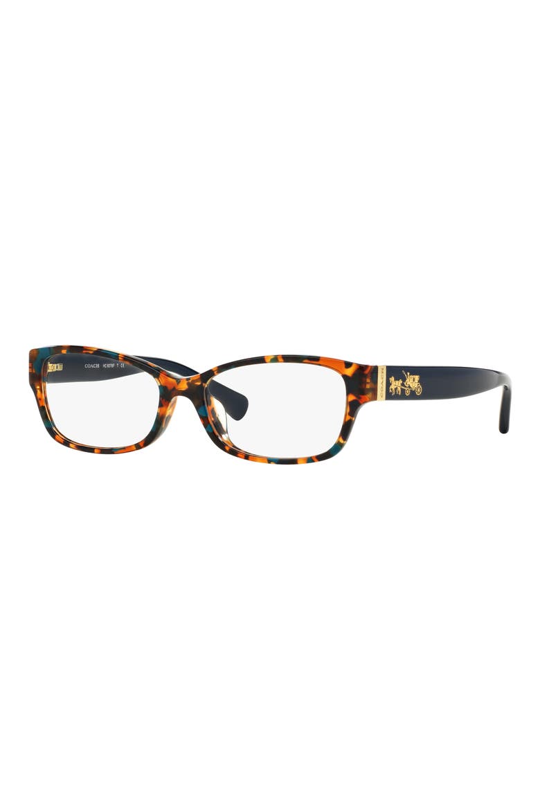52mm Rectangular Optical Glasses, Alternate, color, TEAL TORT