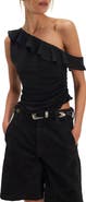Free People Isla Ruffle One-Shoulder Crop Top