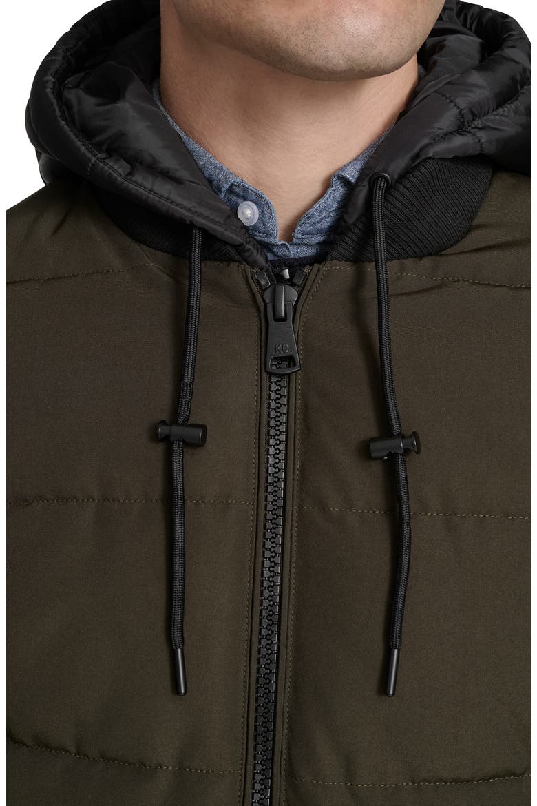 Oxford Hooded Quilted Bomber Jacket, Alternate, color, OLIVE