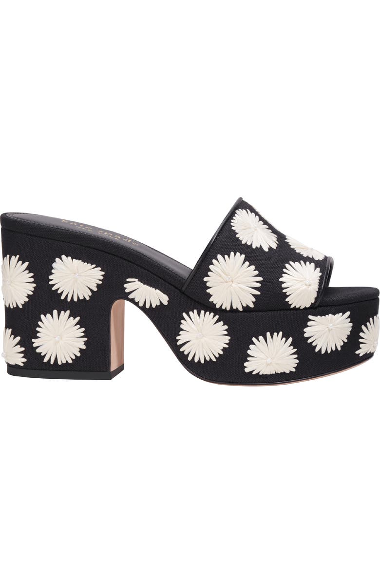Kate Spade New York ibiza platform slide sandal, Alternate, color, Black/ Cream