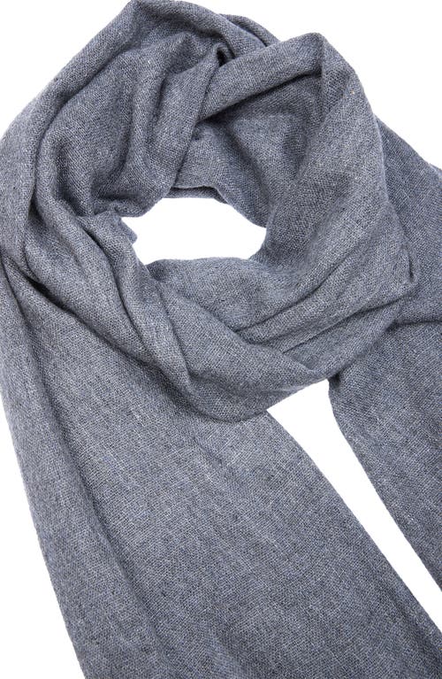 Saachi Wool Blend Fringe Scarf In Light Charcoal