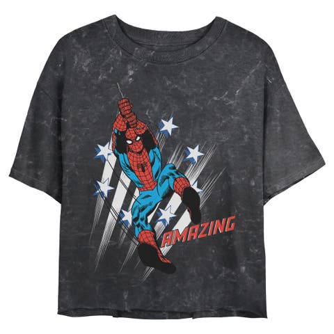 Junior's Marvel Spider-Man Amazing Stars Pose  Graphic T-Shirt