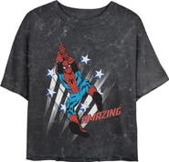 Marvel: Spider-Man Junior's Marvel Spider-Man Amazing Stars Pose Graphic T-Shirt