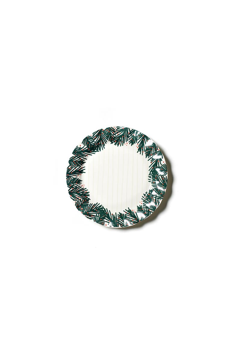 Balsam Stripes Ruffle Dinner Plate, Main, color, Green