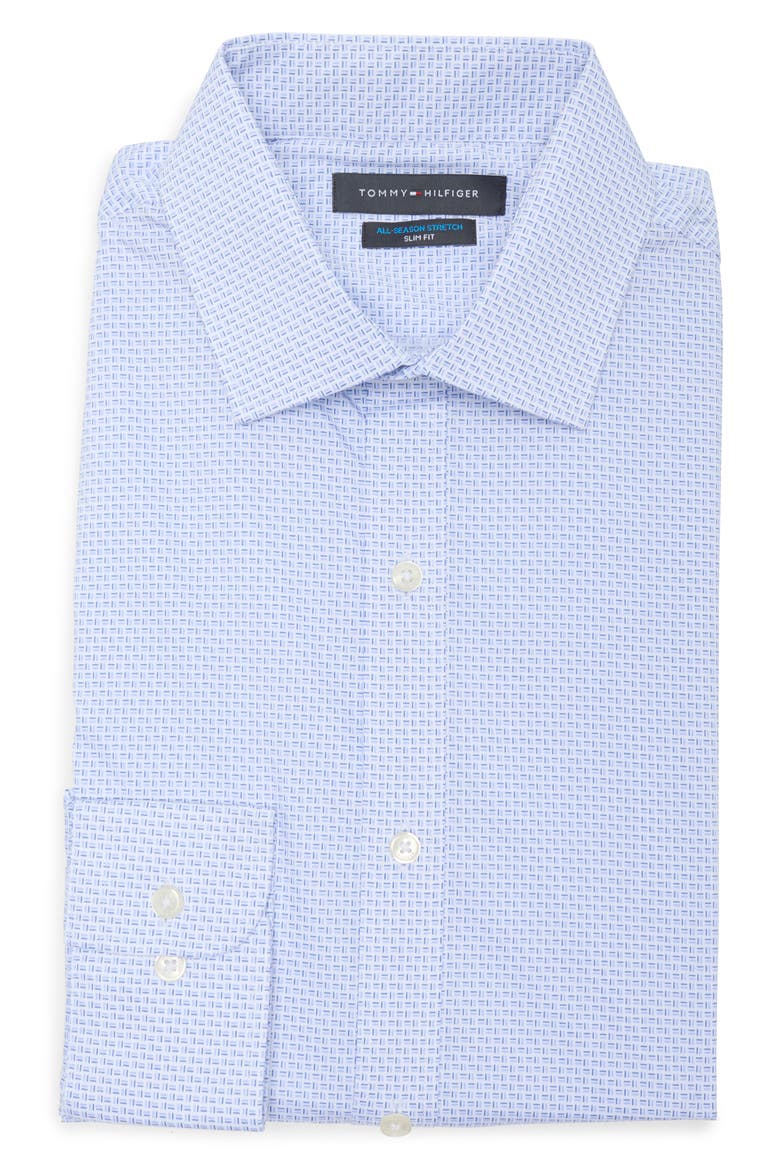 All Season Slim Fit Stretch Dress Shirt, Alternate, color, GLACIER