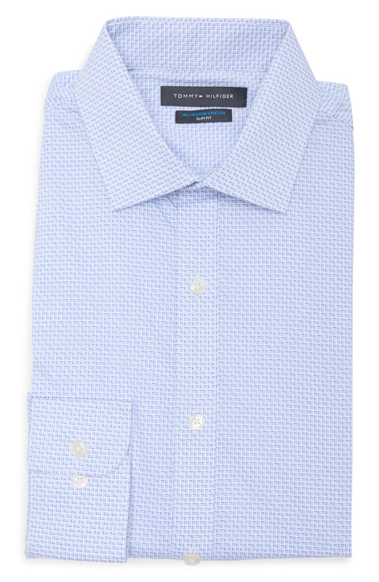 Tommy Hilfiger All Season Slim Fit Stretch Dress Shirt, Alternate, color, Glacier