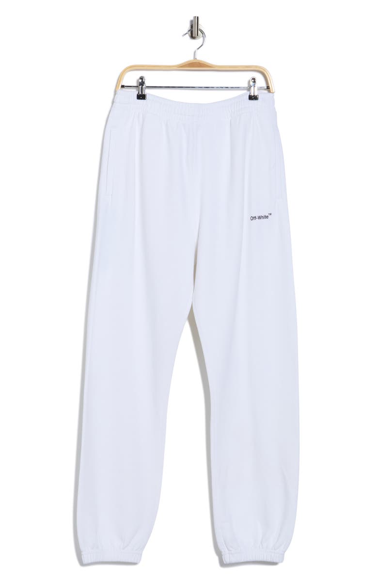 Off-White Diag Helvetica Slim Sweatpants, Alternate, color, White And Black
