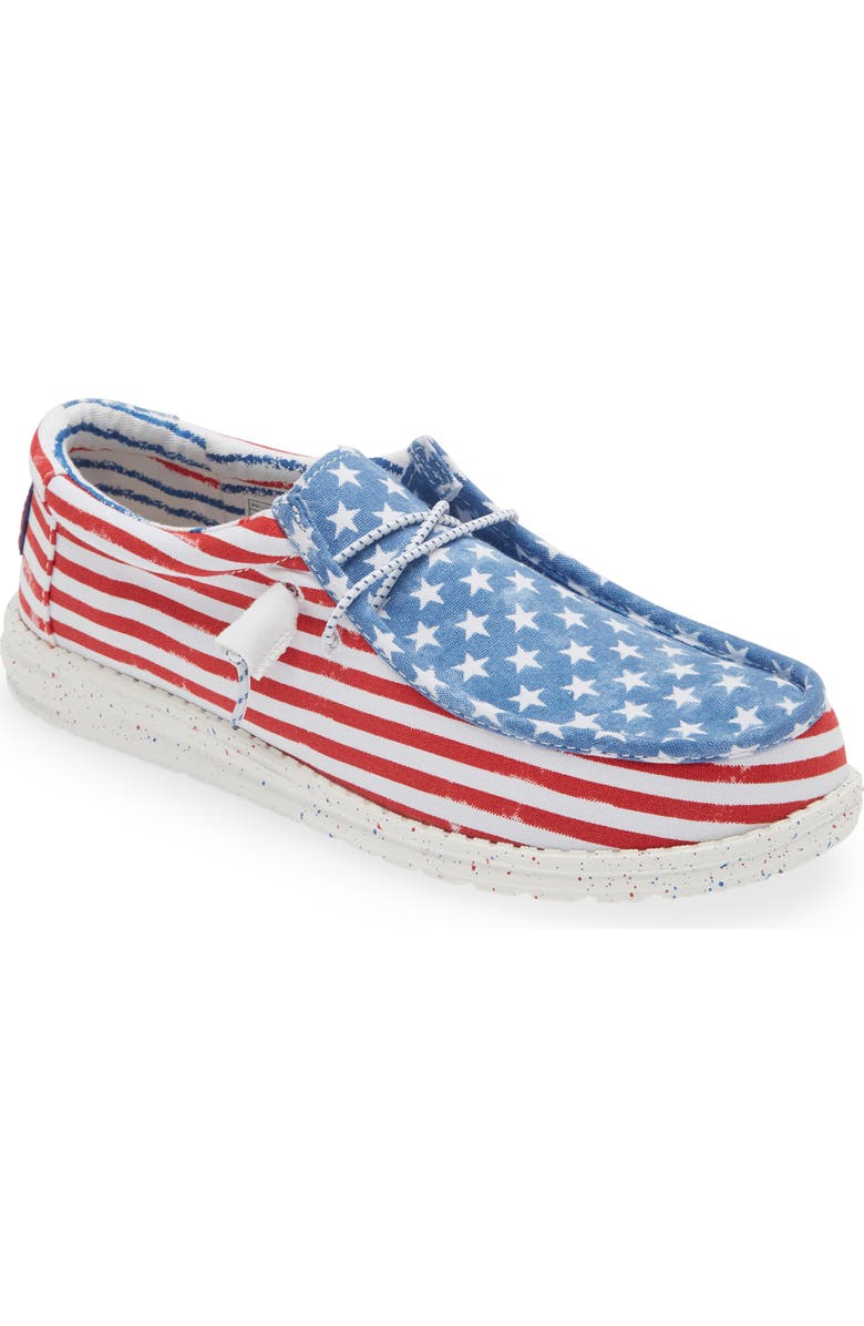 Hey Dude Wally Patriotic Slip-On Shoe, Main, color, Stars And Stripes
