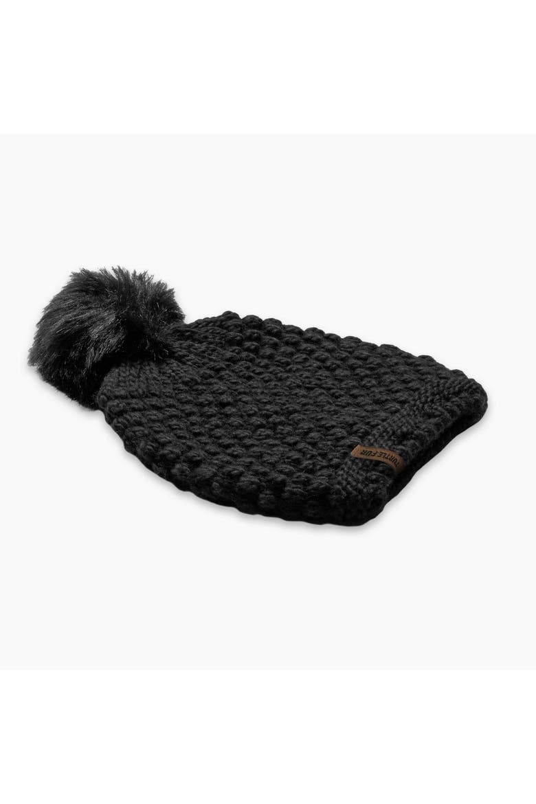 Snowfall Pom Slouch Beanie, Alternate, color, Black