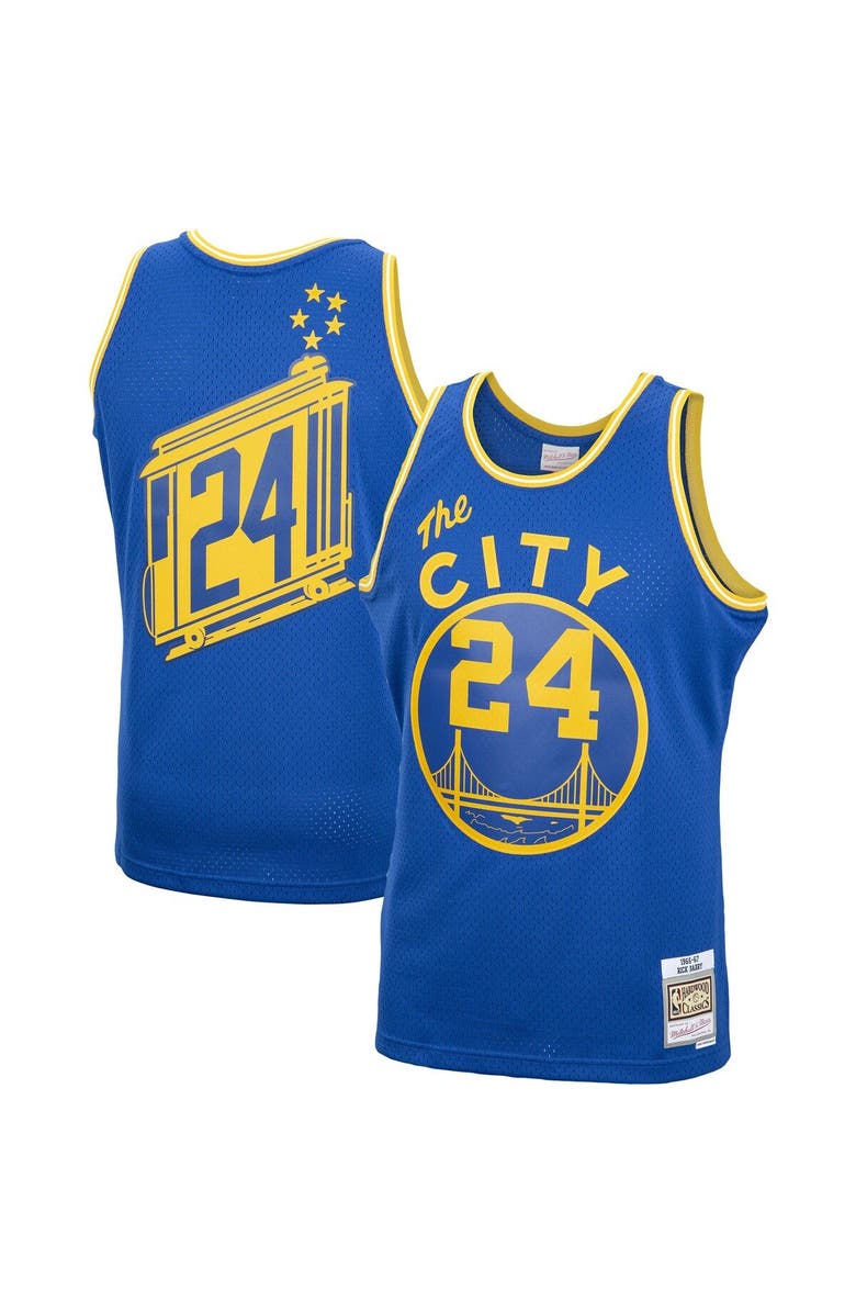 Mitchell & Ness Men's Mitchell & Ness Rick Barry Royal Golden State Warriors 2001/02 Hardwood Classics Swingman Jersey, Main, color, Royal