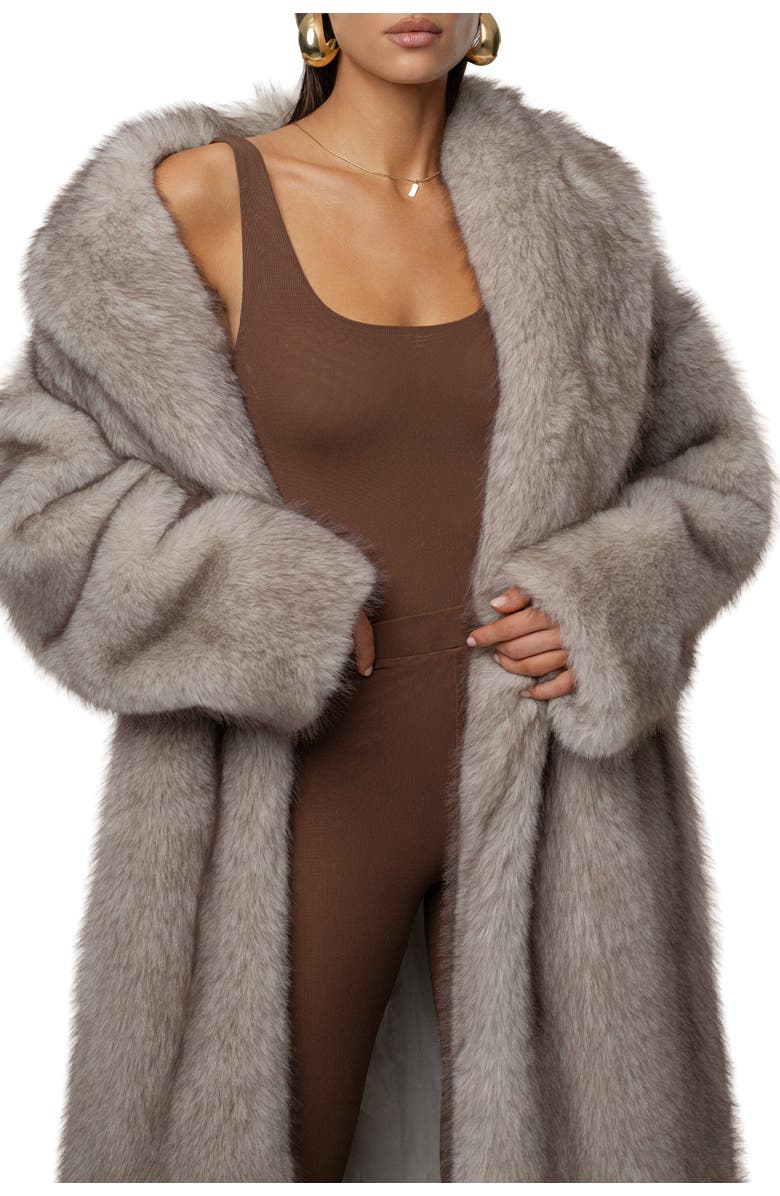 JLUXLABEL Aspen Days Faux Fur Coat, Alternate, color, Ivory/Brown