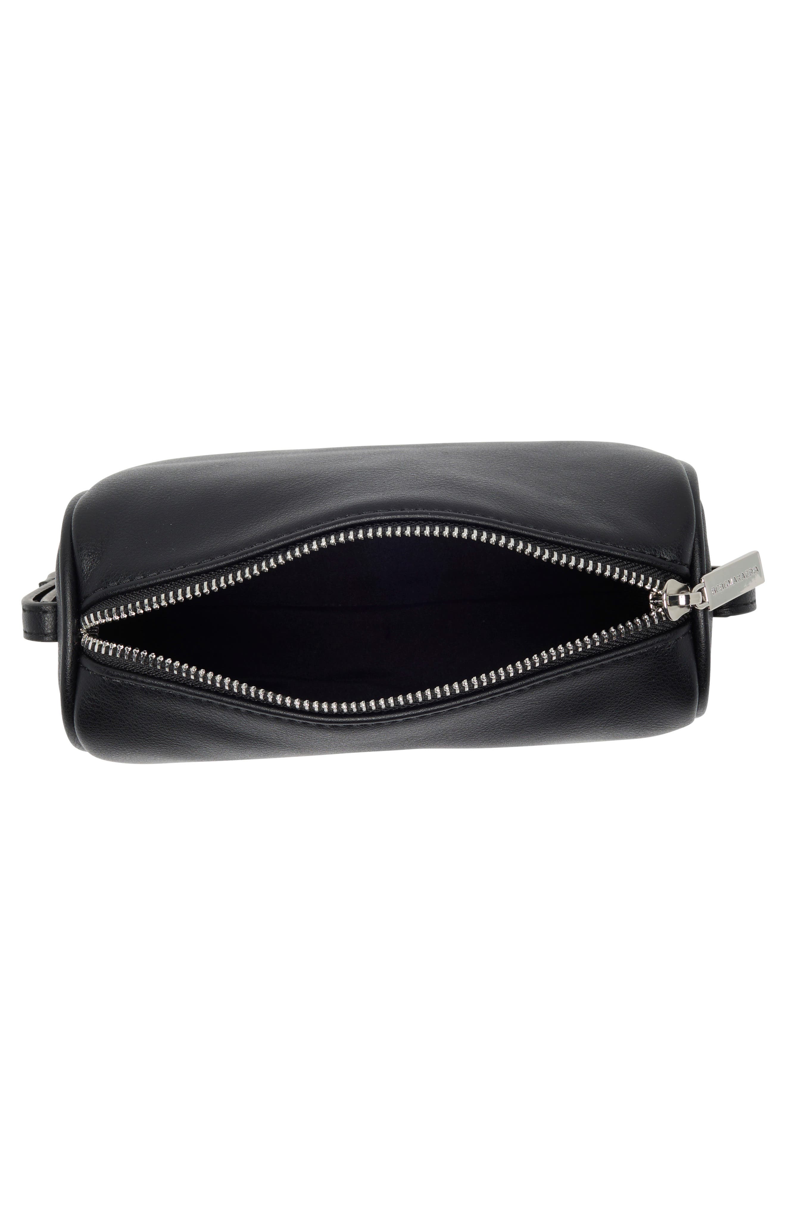 BCBG Barrel Faux Leather Shoulder Bag, Alternate, color, Black