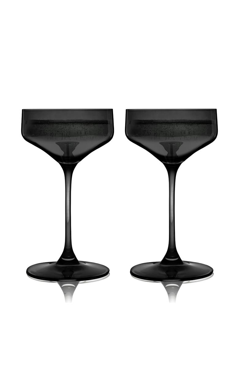 Viski Reserve Nouveau Crystal Coupes, Main, color, Black