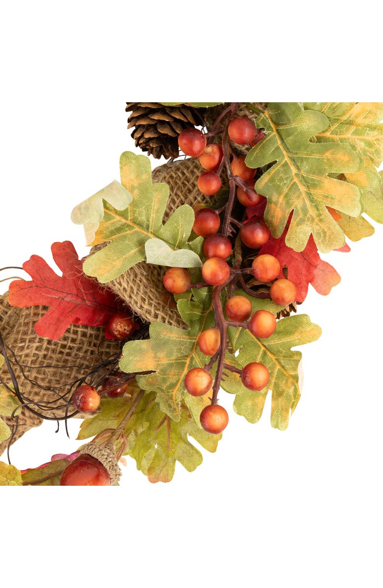 Northlight Berries and Pinecones Artificial Fall Harvest Twig Wreath, 18-Inch, Unlit, Alternate, color, Orange