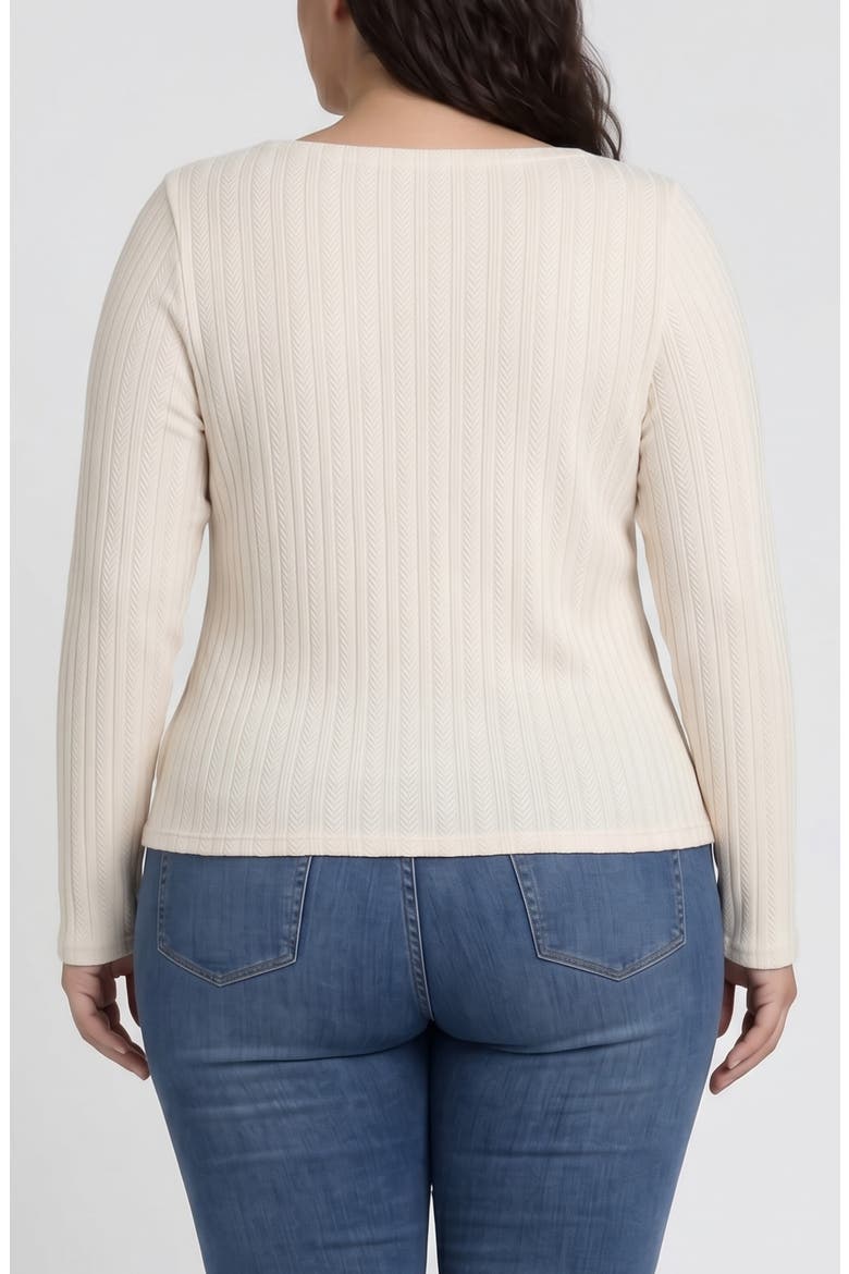 Side Button Boat Neck Knit Top, Alternate, color, BONE