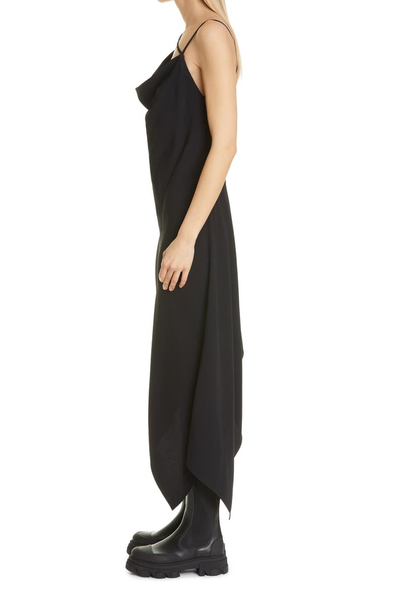 Crisscross Asymmetrical Slipdress, Alternate, color, BLACK