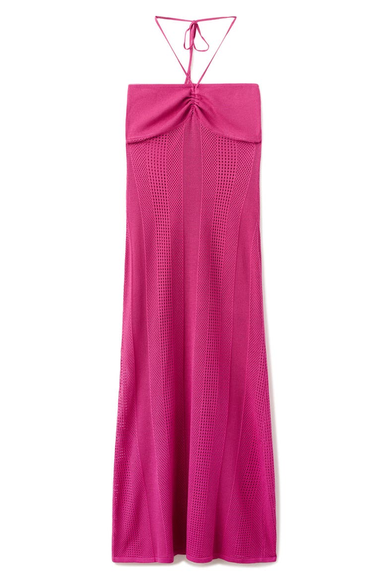 Halter Neck Knit Dress, Main, color, FUCHSIA