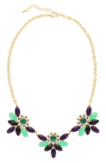 Olivia Welles Shaina Floral Necklace In Gold