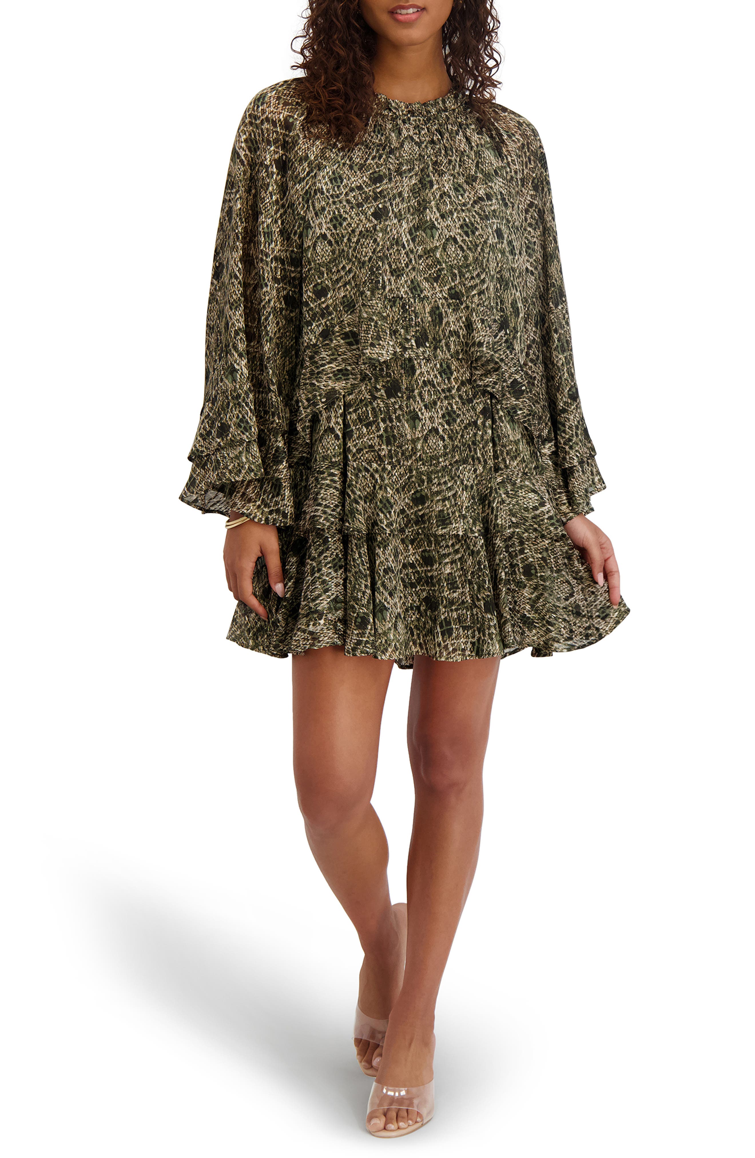 Bell Sleeve Tiered Minidress