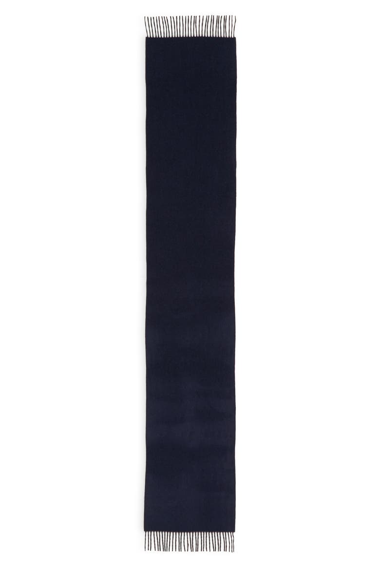 Double Face Cashmere Scarf, Alternate, color, NAVY/ BROWN