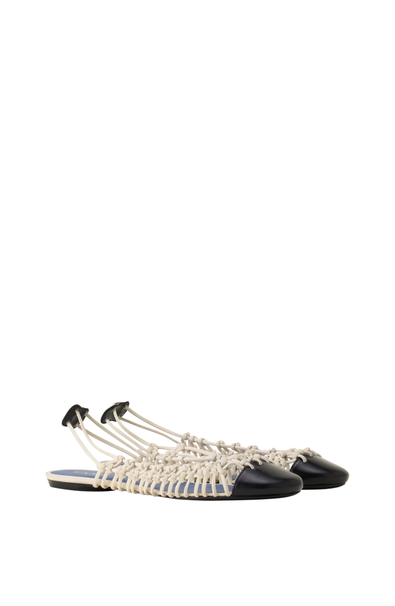 Lanvin Knitline Slingback Ballerina In Leather, Alternate, color, White