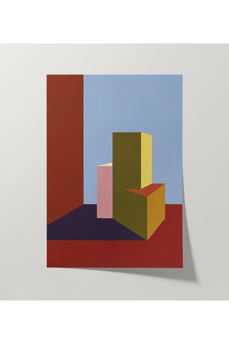 Form and Structure No. 06 Geometric Abstract Art Print, Alternate, color, Black Frame - 12x16