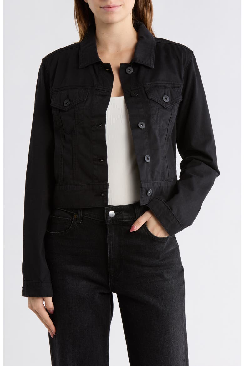 Chara Crop Denim Shirt Jacket, Main, color, NIGHT TIME