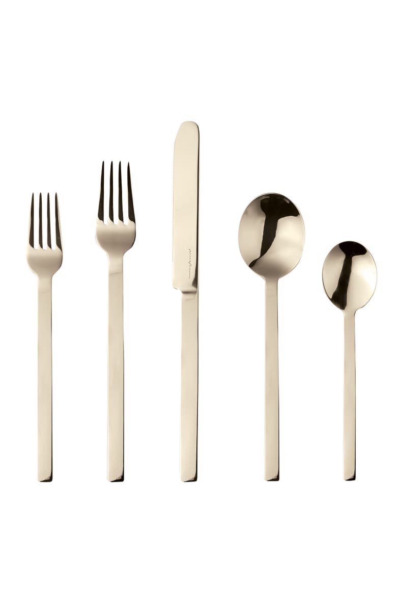 Mepra Stile By Pininfarina Flatware Set - 5 Pieces, Main, color, Champagne