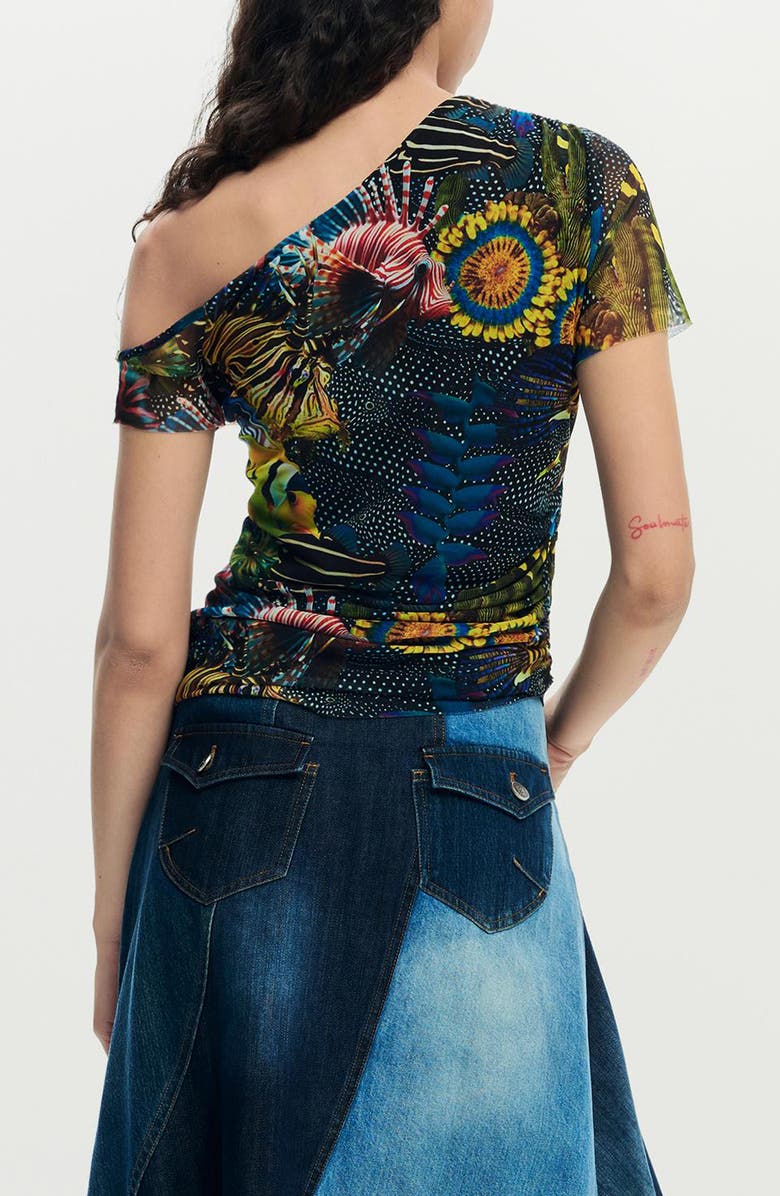 Desigual Tie Hem T-Shirt, Alternate, color,