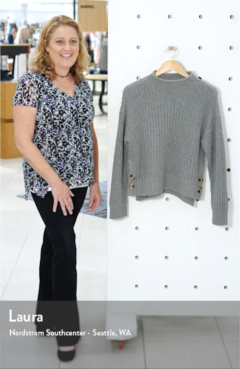 Mock Neck Side-Button Pullover Sweater, sales video thumbnail