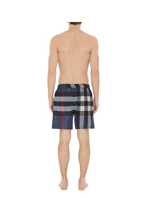 Burberry Mens Carbon Blue Guildes Graphic-print Regular-fit Shell Shorts