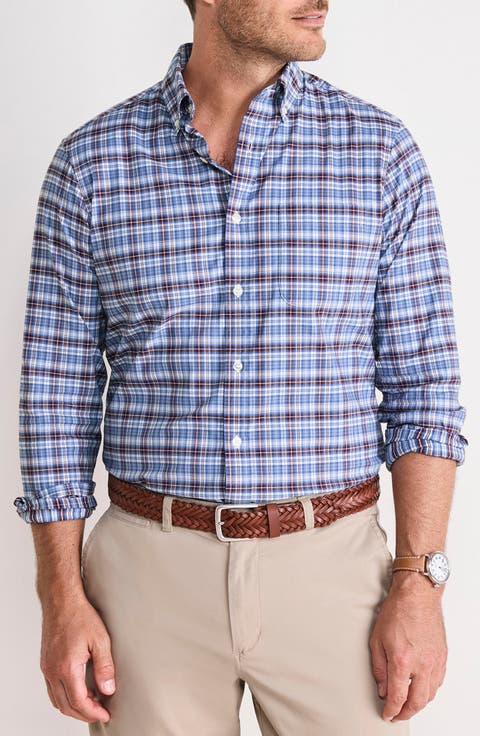 Faraway Performance Cotton Blend Button-Down Shirt