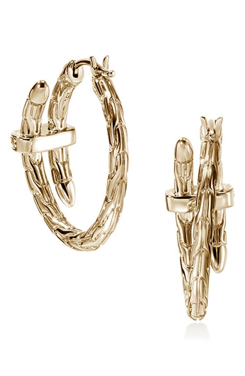 John Hardy Spear Diamond Hoop Earrings In Gold