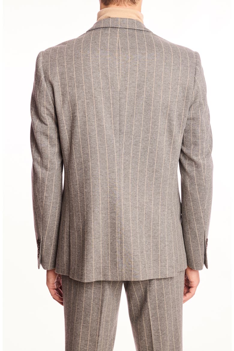 Dover Slim Fit Gray Pinstripe Blazer, Alternate, color, LIGHT GREY TAN PINSTRIPE