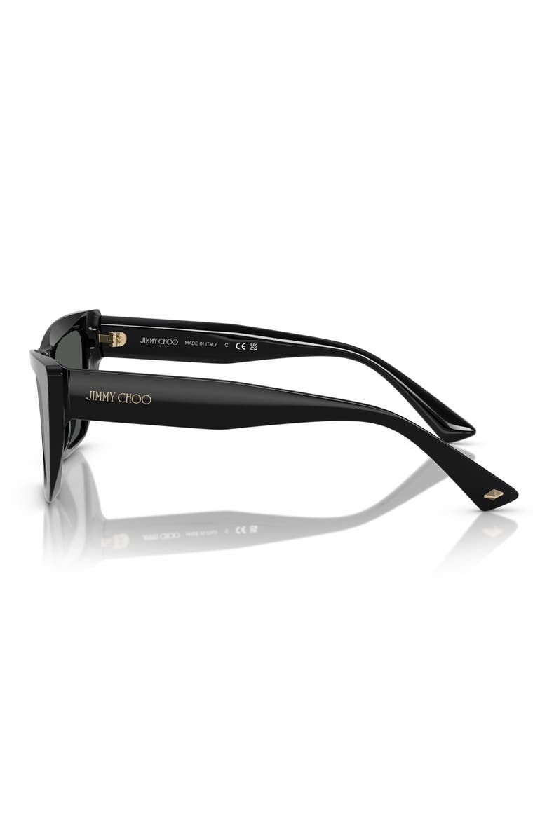 53mm Cat Eye Sunglasses, Alternate, color, BLACK