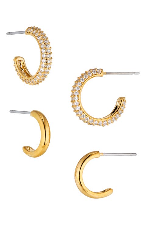 Pavé the Way Hoop Earrings Set