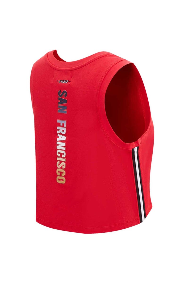PRO STANDARD Women's Pro Standard  Scarlet San Francisco 49ers Ombre Wordmark Classic Cropped Tank Top, Alternate, color, 