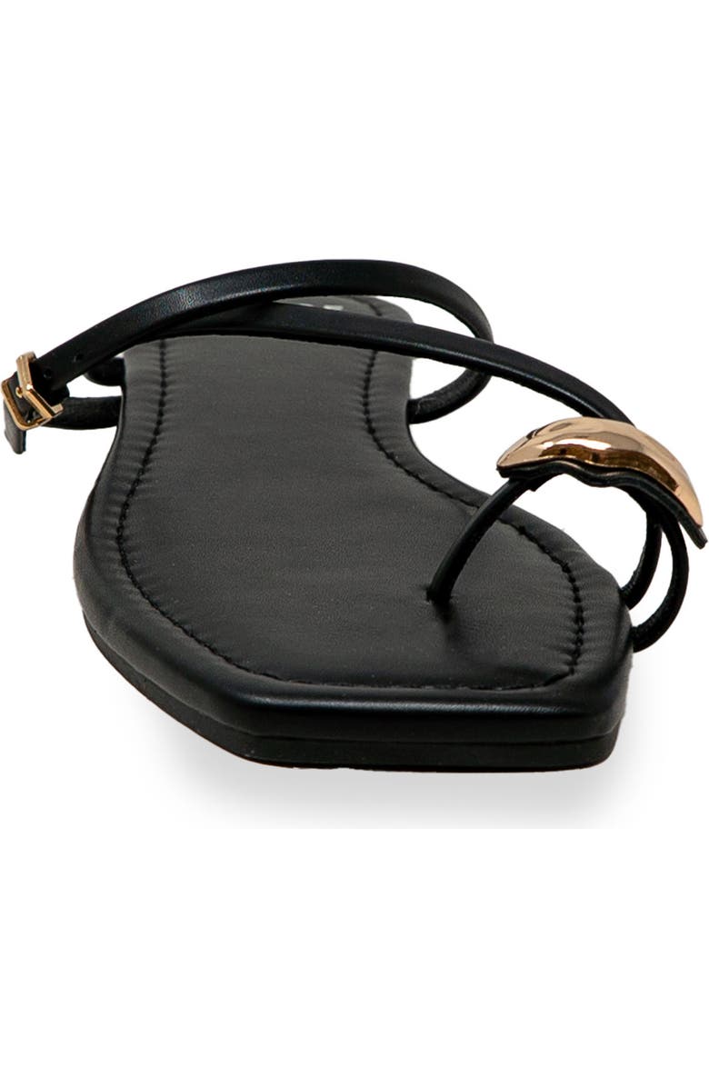 CHASE AND CHLOE Toe Loop Sandal, Alternate, color, Black