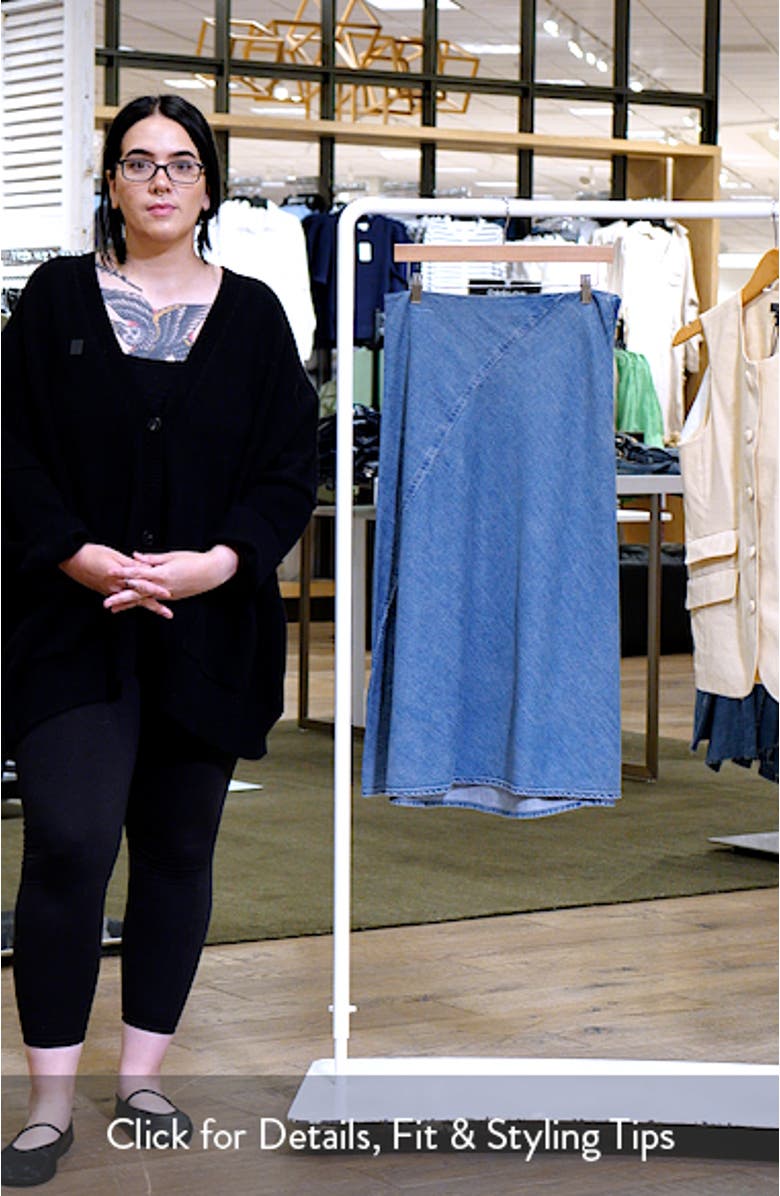 Lisbon Denim Midi Skirt, sales video thumbnail